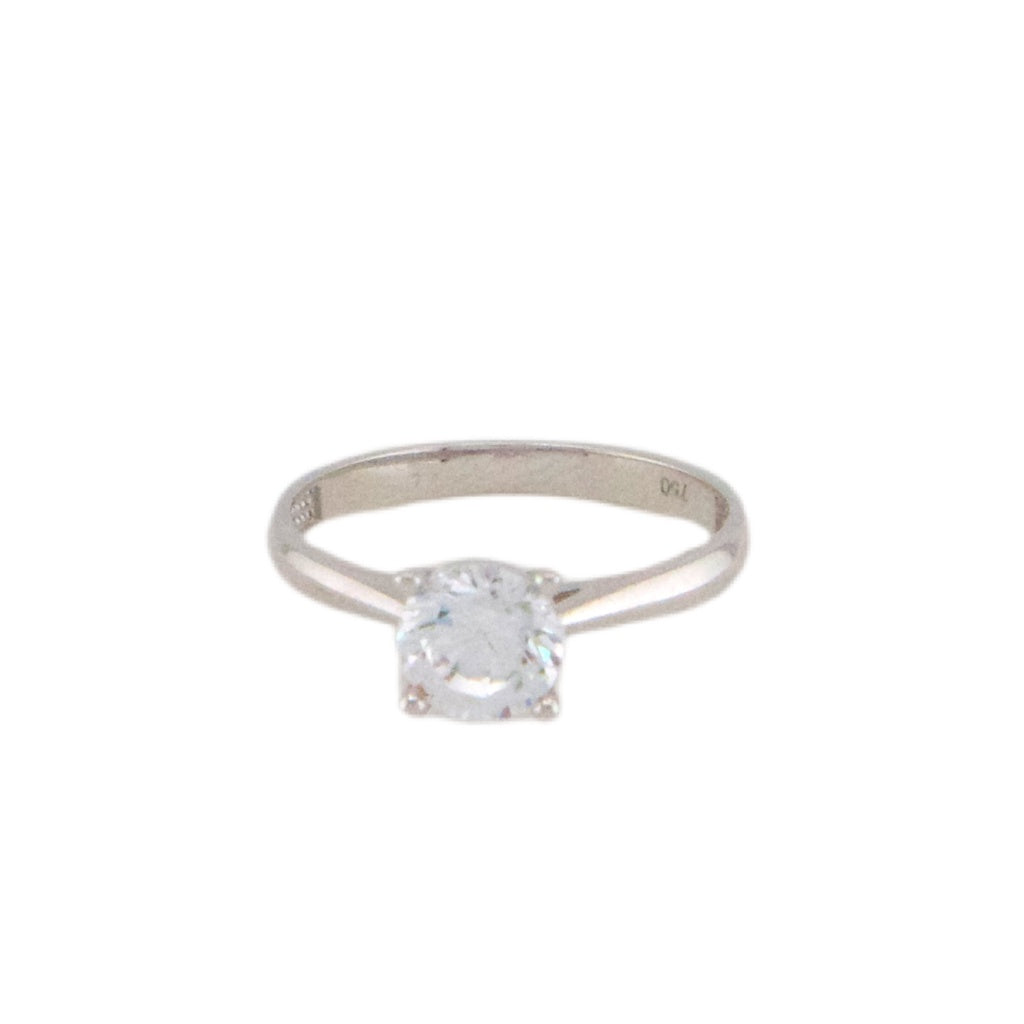 Solitaire White Ring