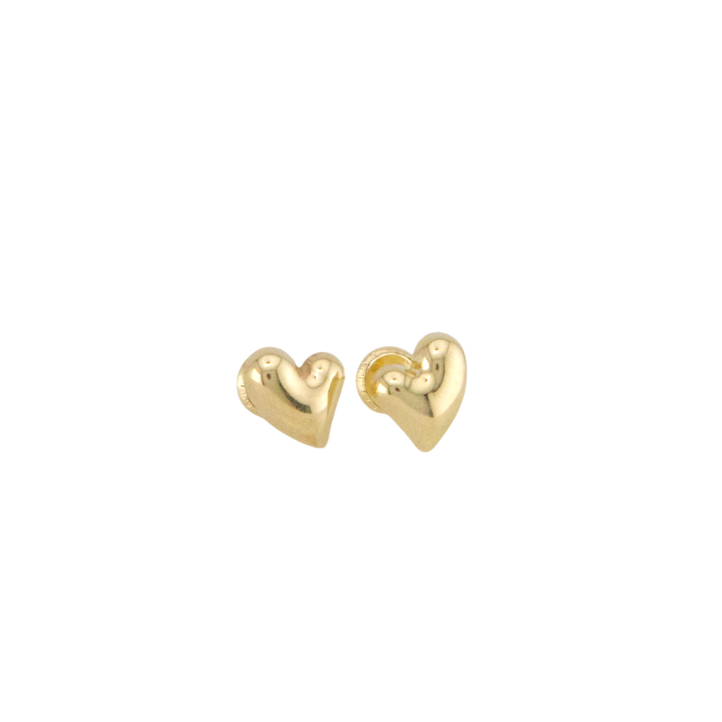 Curved Heart Stud Earrings