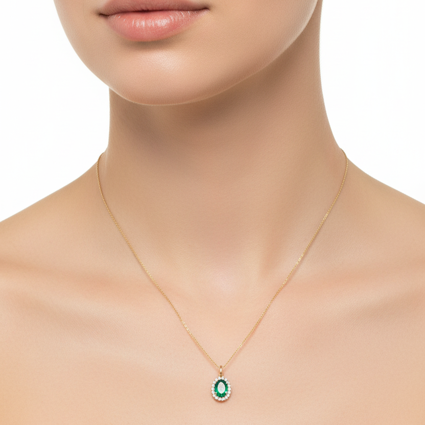 Diamond Emerald Necklace