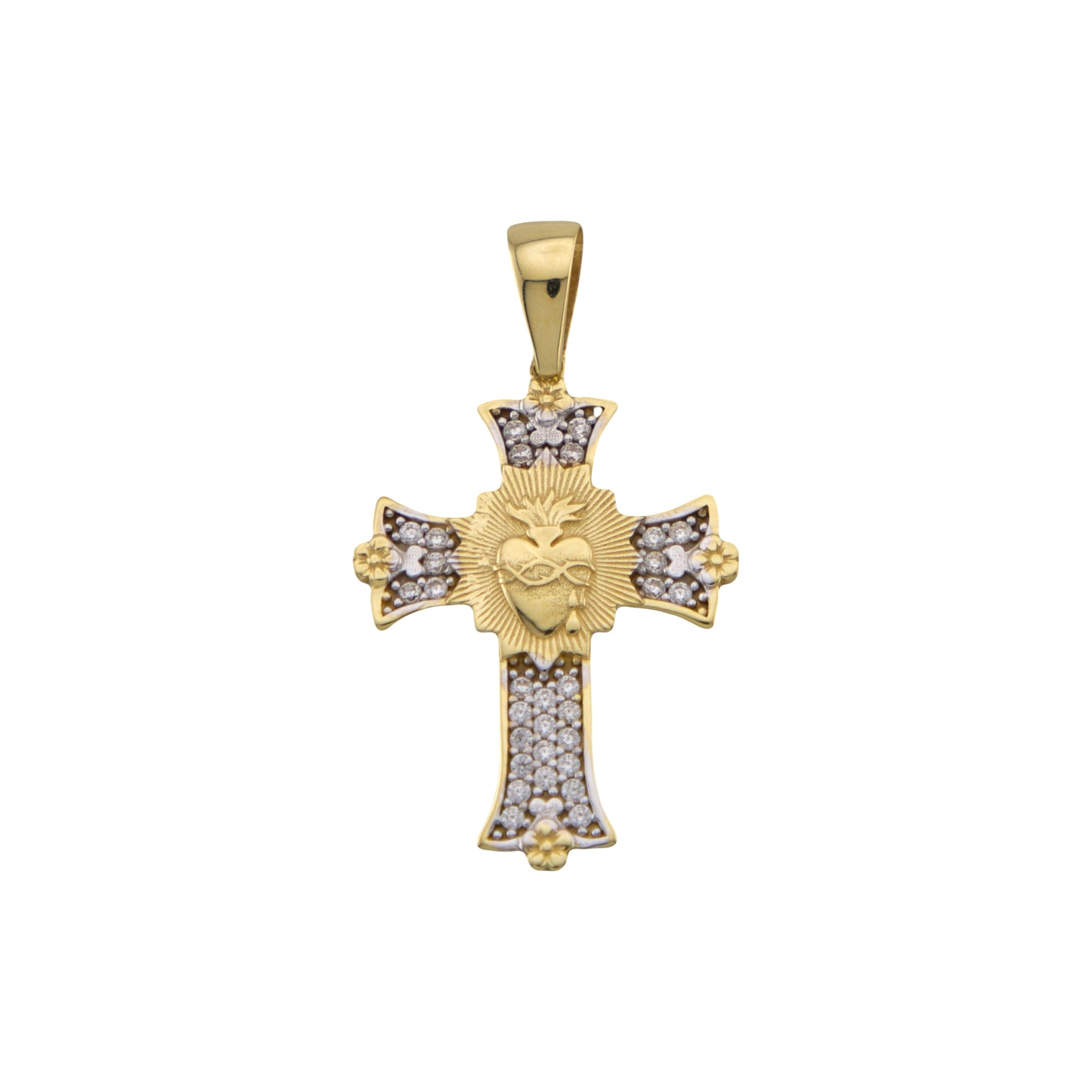 Fancy Heart Cross Pendant