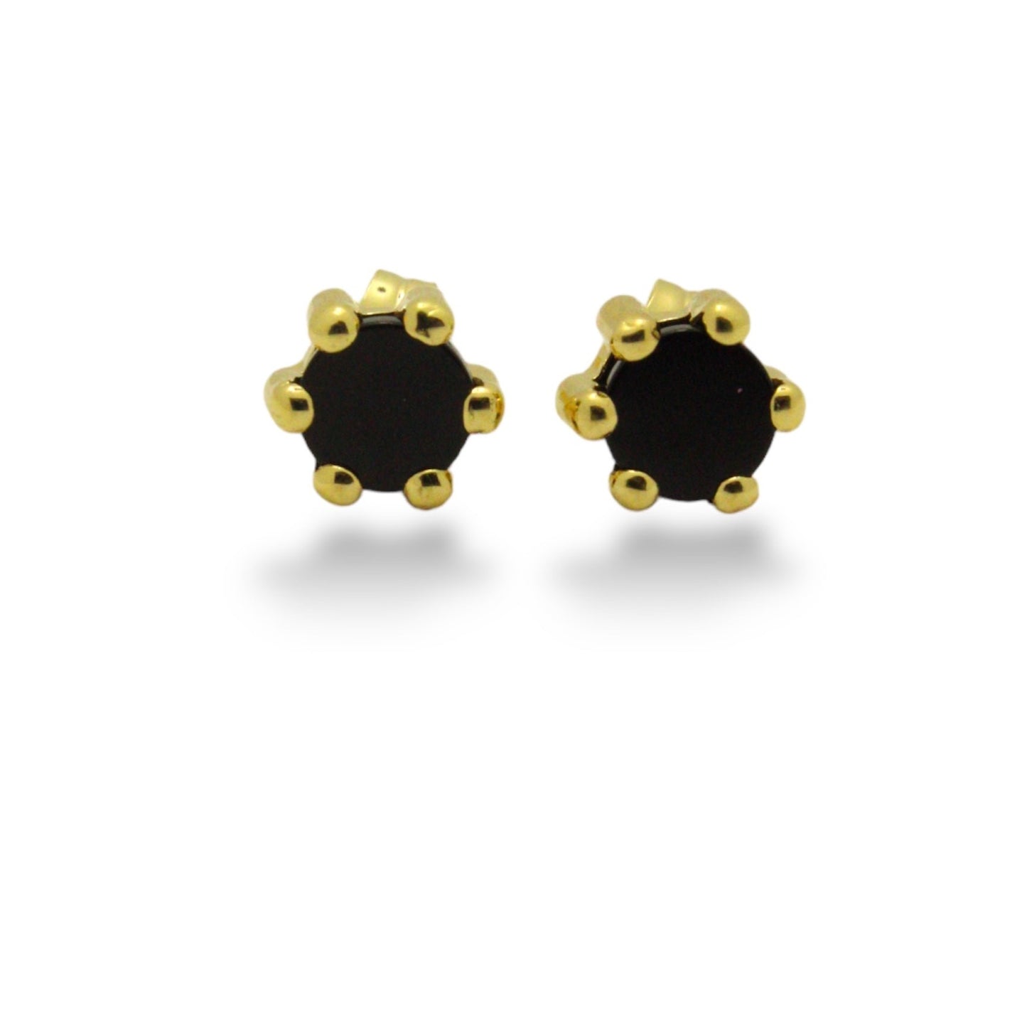 Black Onyx Stone Stud Earrings
