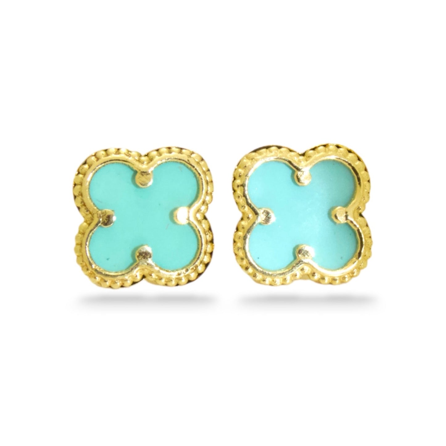 Turquesa Clover Stone Stud Earrings