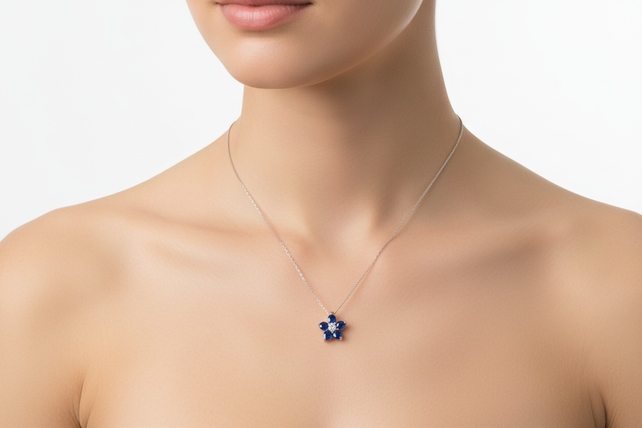 Sapphire Diamond Necklace