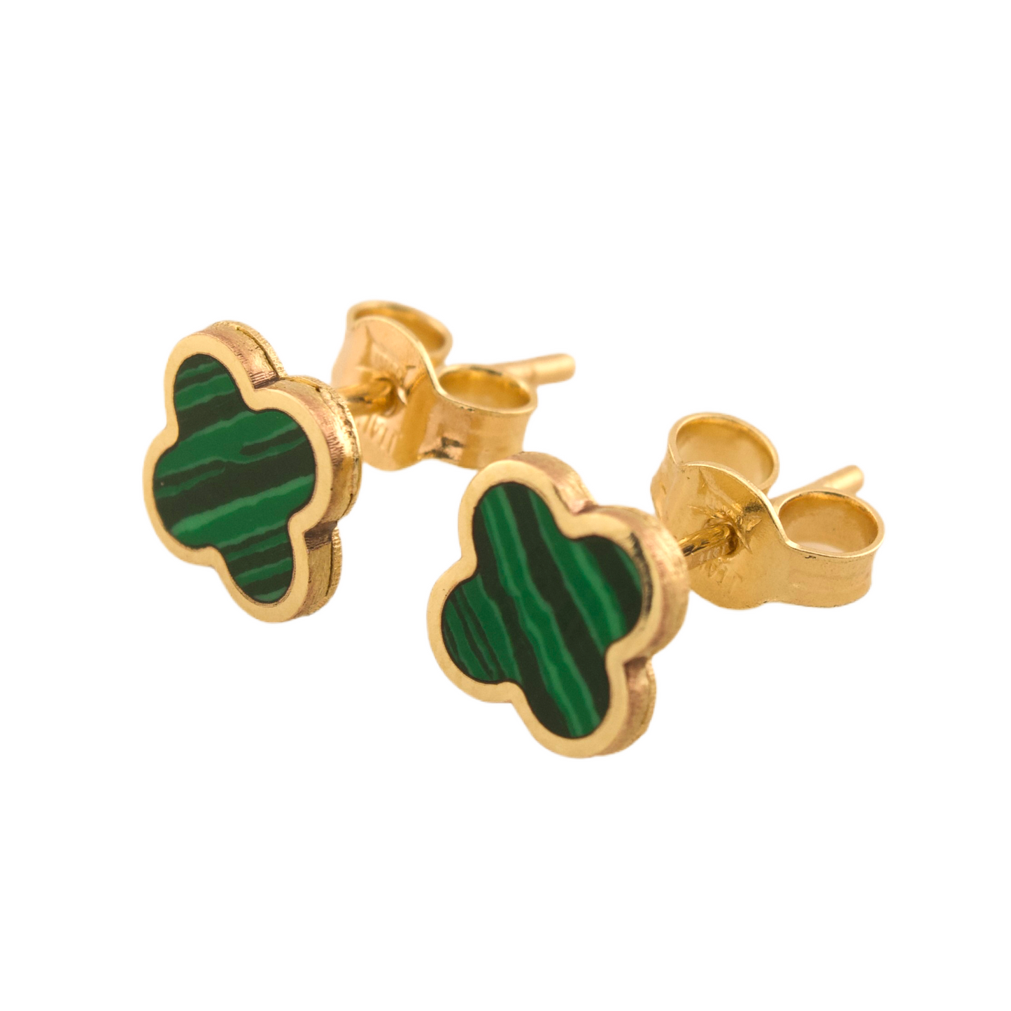 Green Trevol Stud Earrings