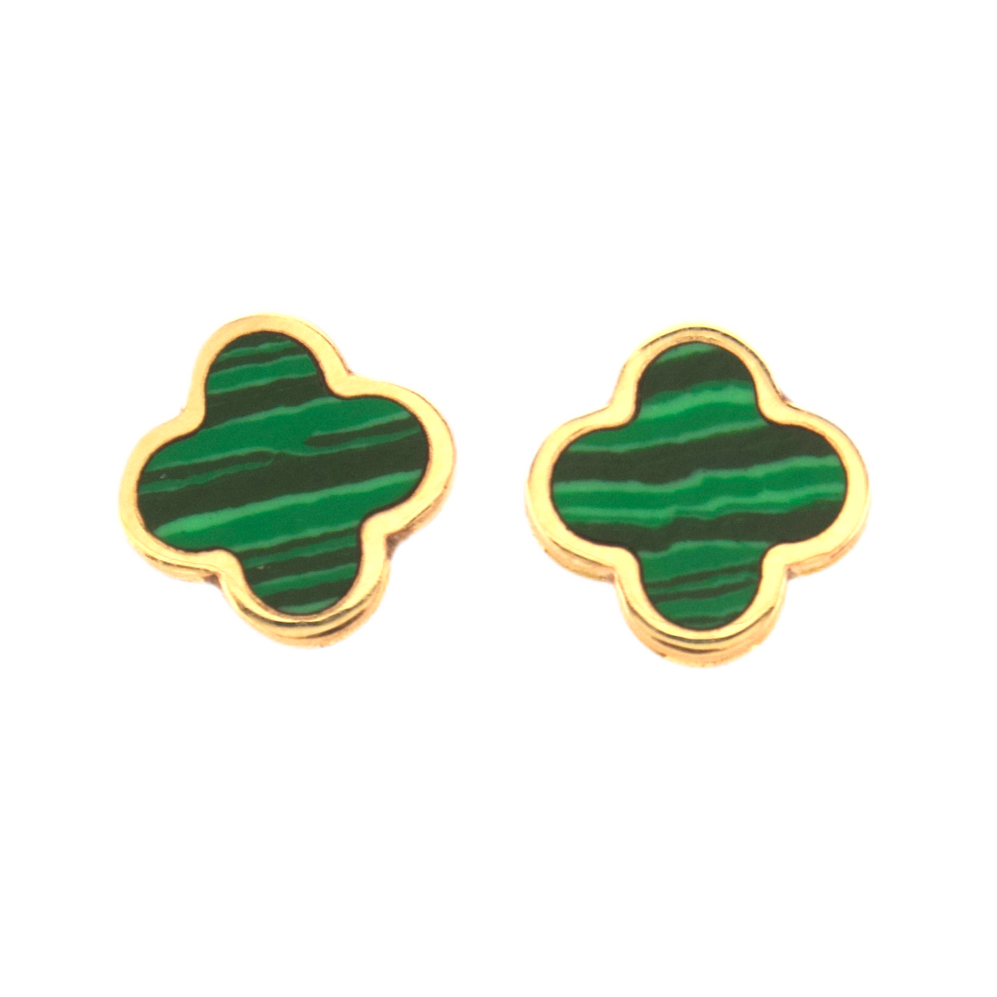 Green Trevol Stud Earrings