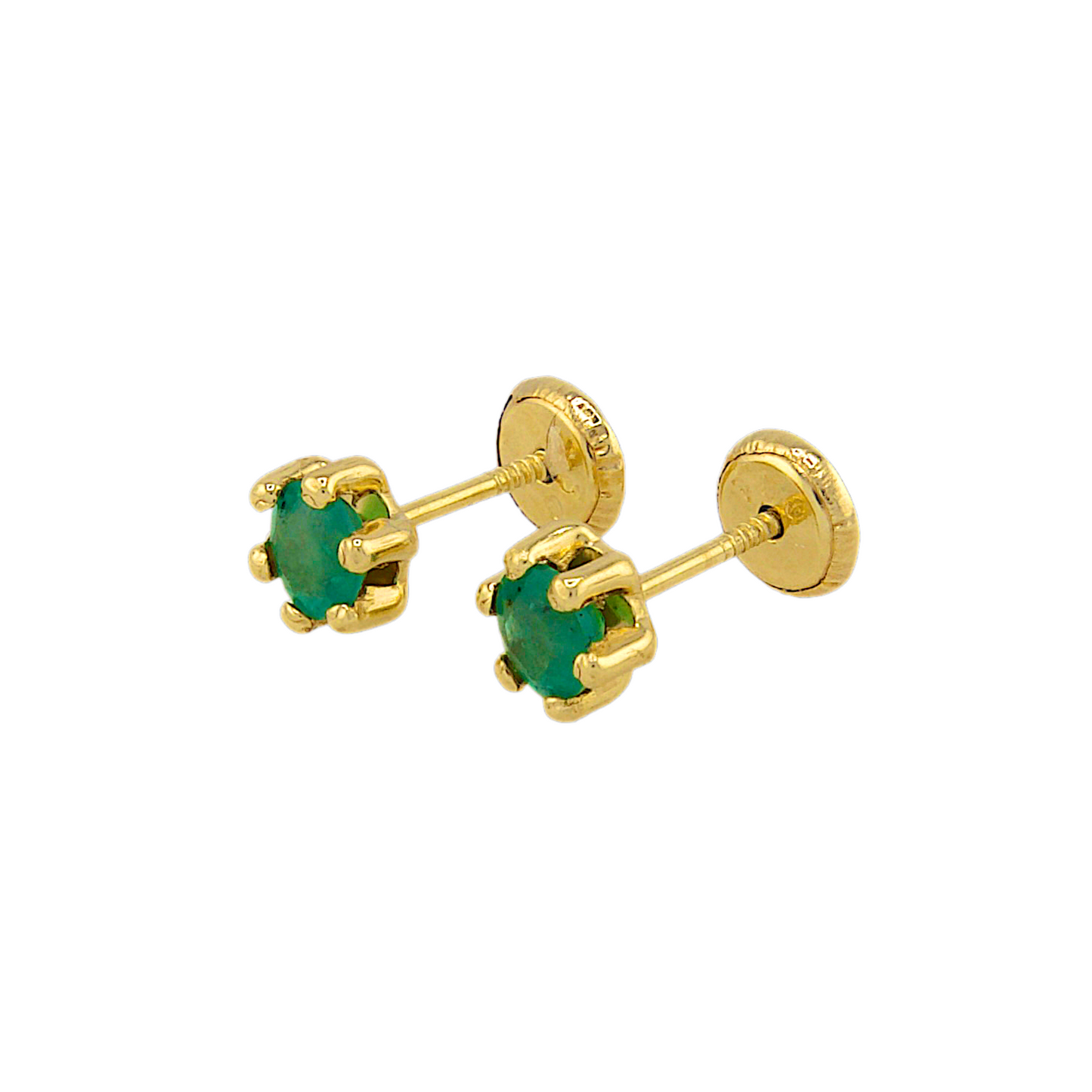 Genuine Emerald Stud Earrings