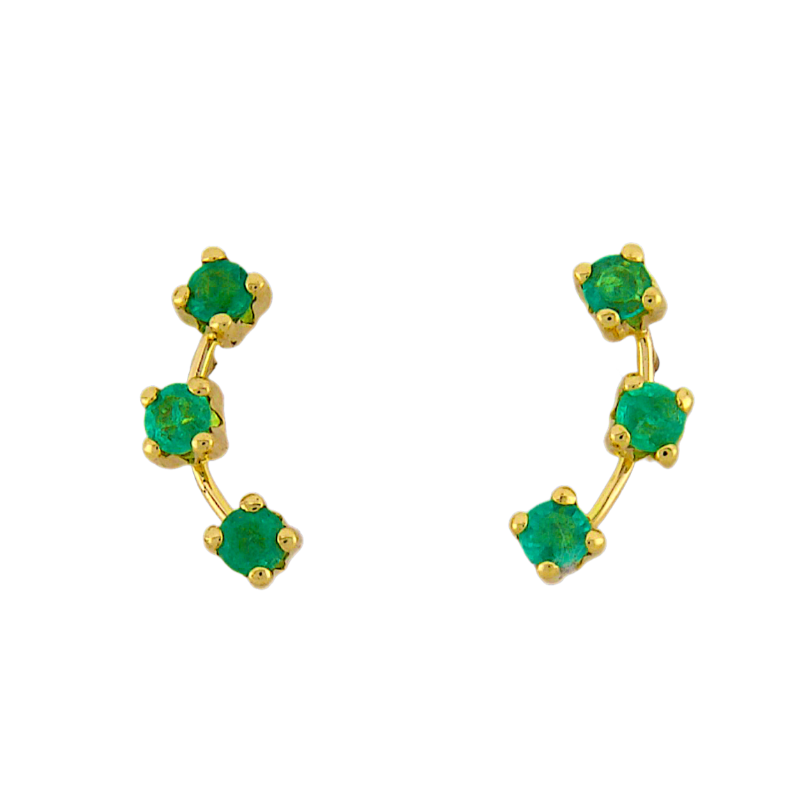 Three Esmerald Stud Earrings