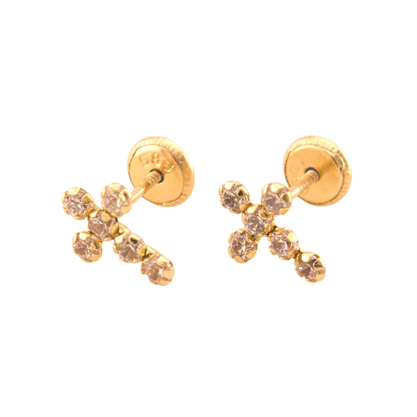 Zirconia Cross Stud Earrings