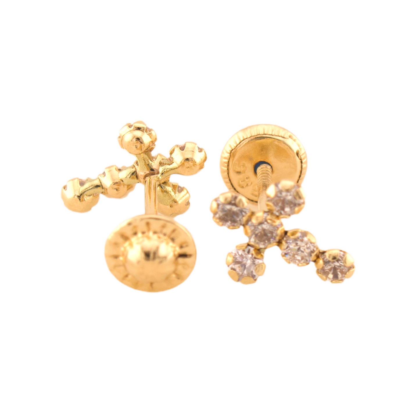 Zirconia Cross Stud Earrings