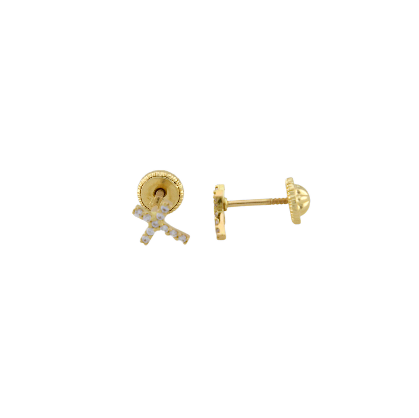 Zirconia Cross Stud Earrings