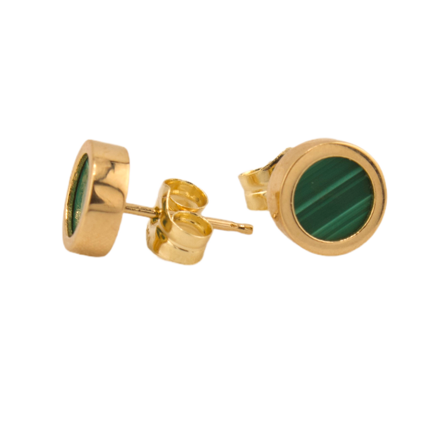 Green Malachite Stud Earrings