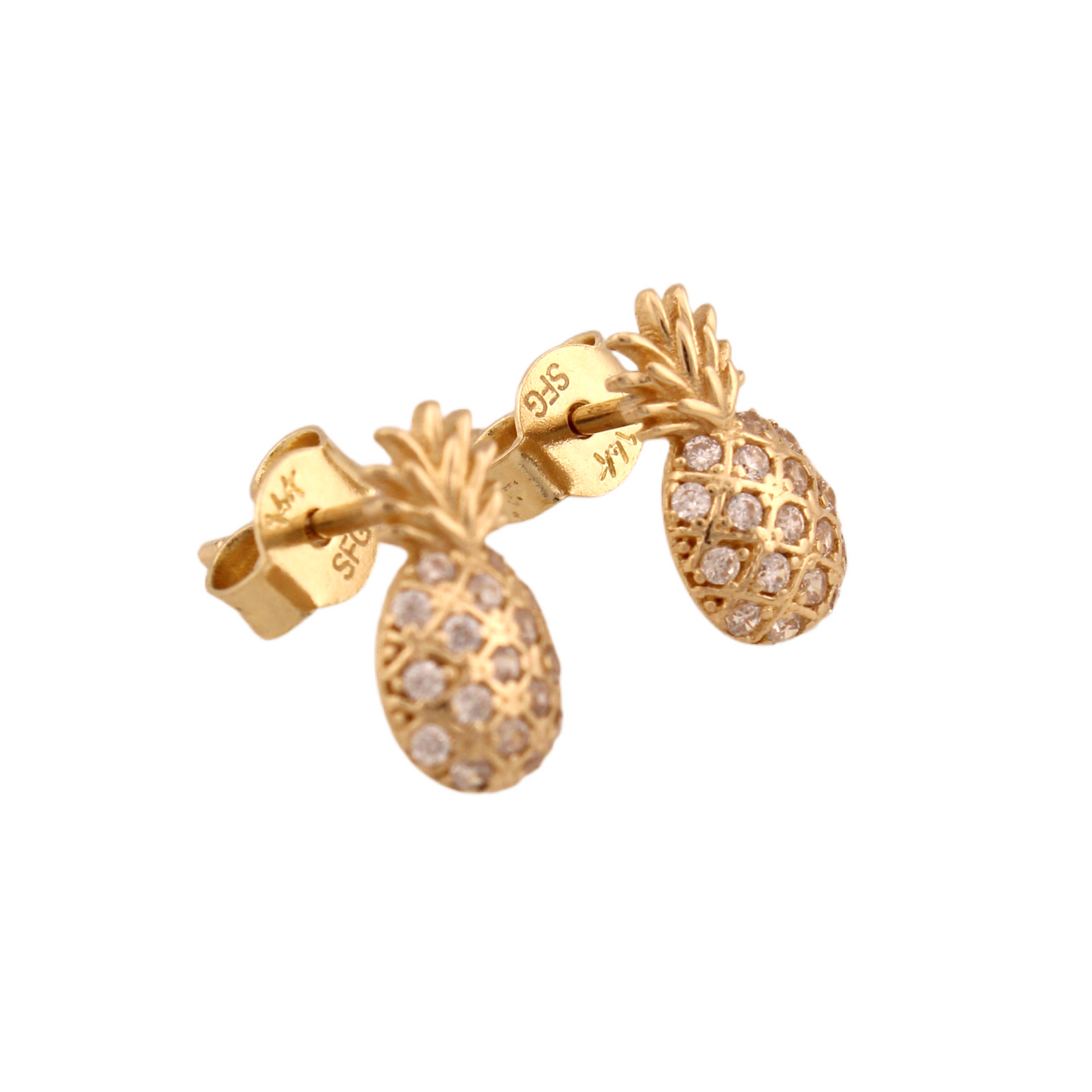 Pineapple Figure Stud Earrings