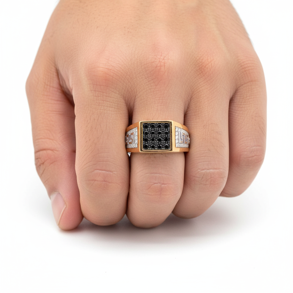 Black Square Zirconia Ring