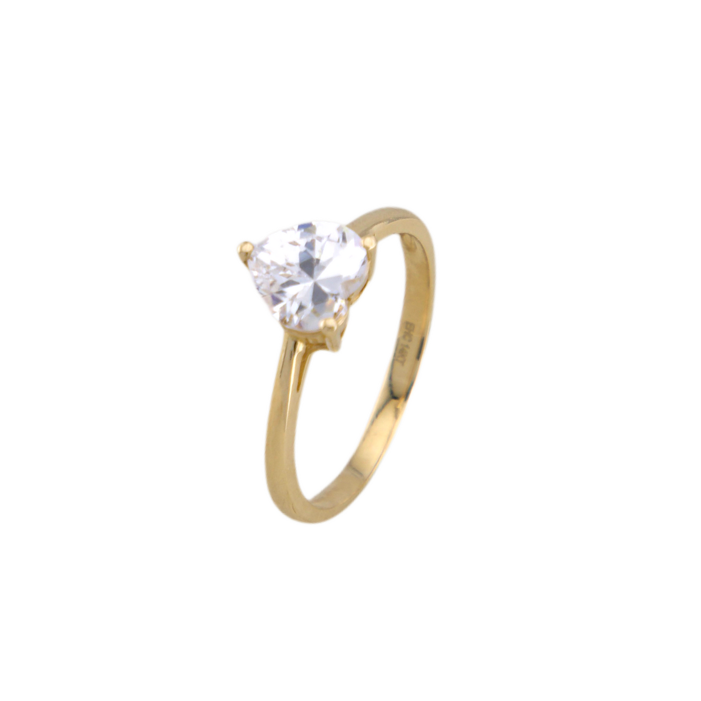 Solitaire Heart Ring