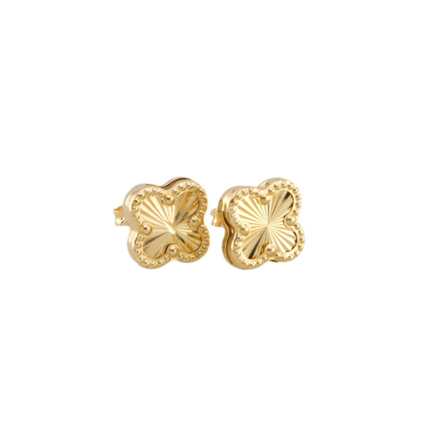 Gold Trevol Stud Earrings
