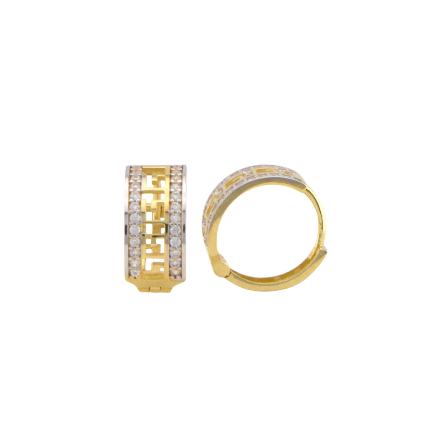 Fancy Zirconia Hoops Earrings