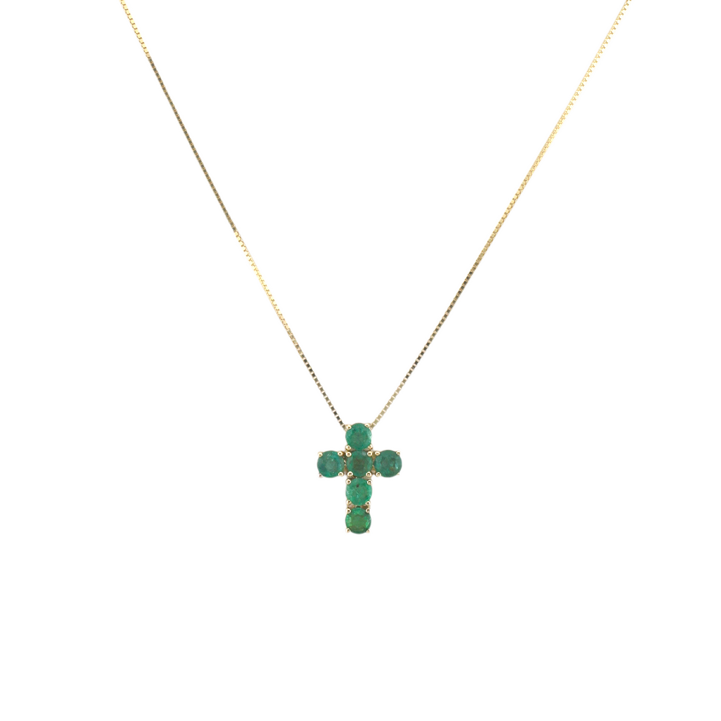Cross Emerald Necklace