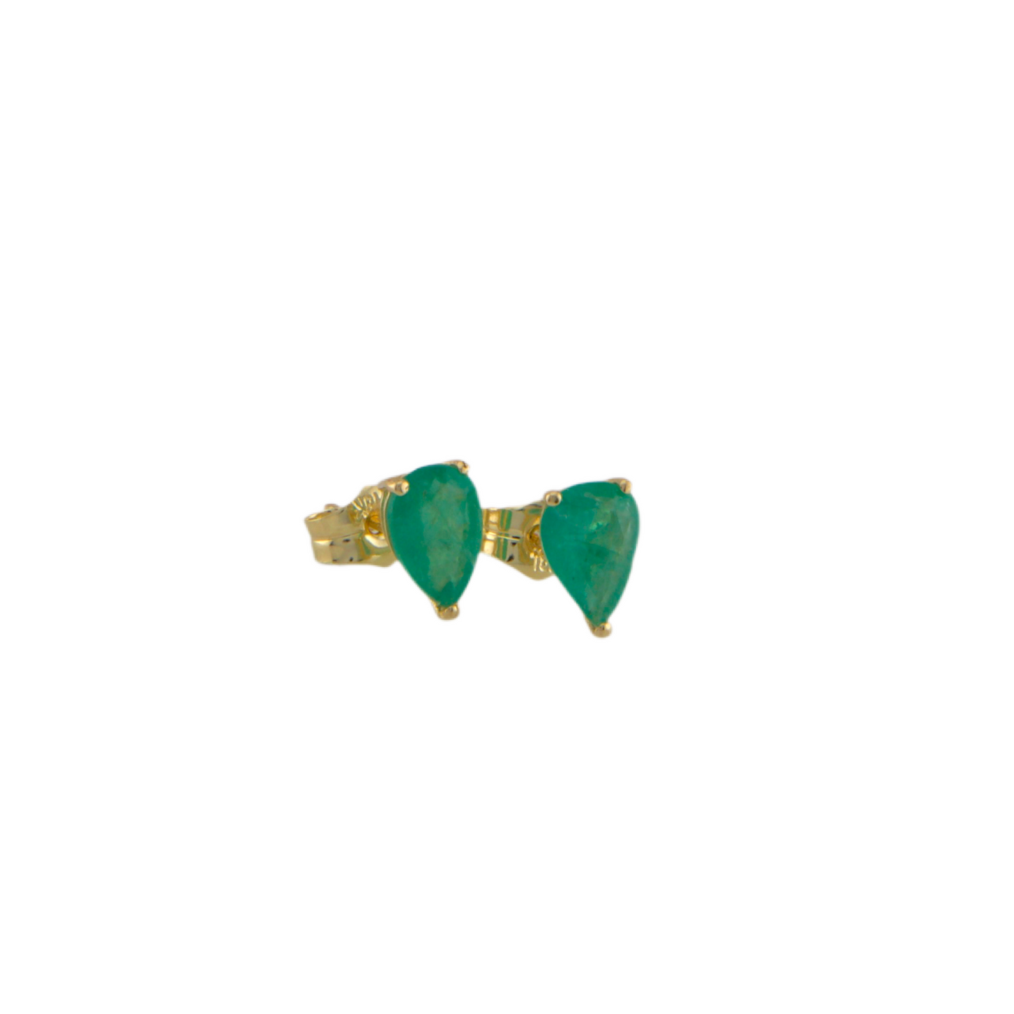 Drop Emerald Stud Earrings