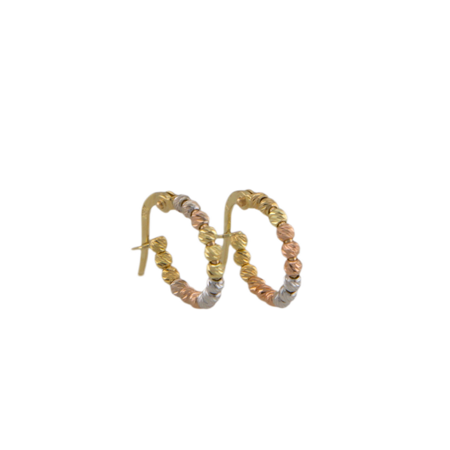 Three Colors Balls Hoops Earrings