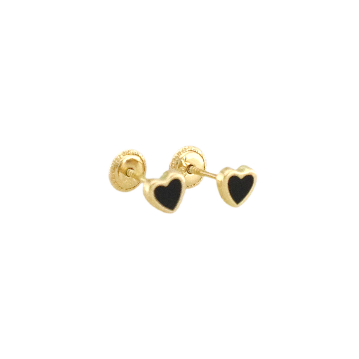 Little Black Heart Stud Earrings