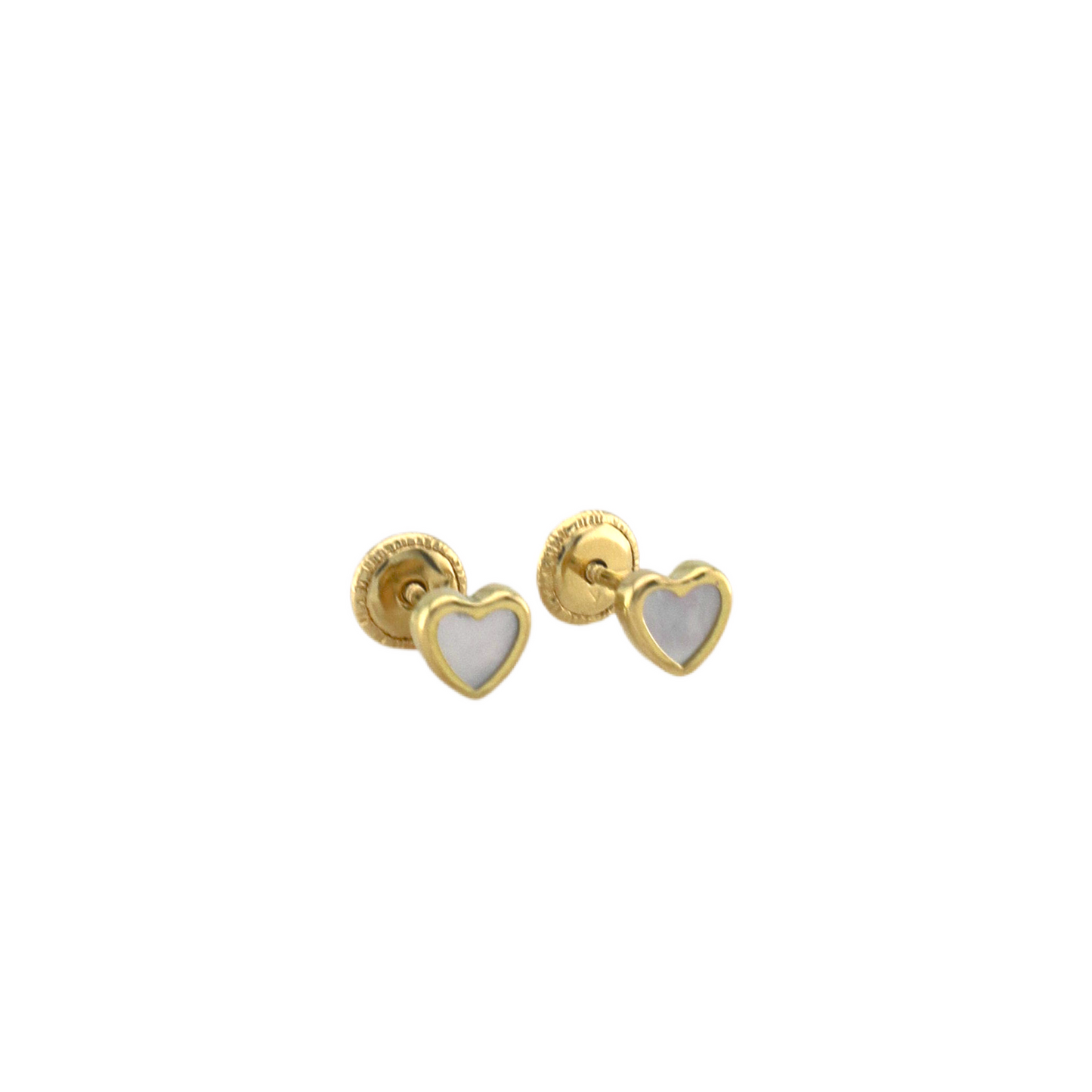 White Heart Stud Earrings
