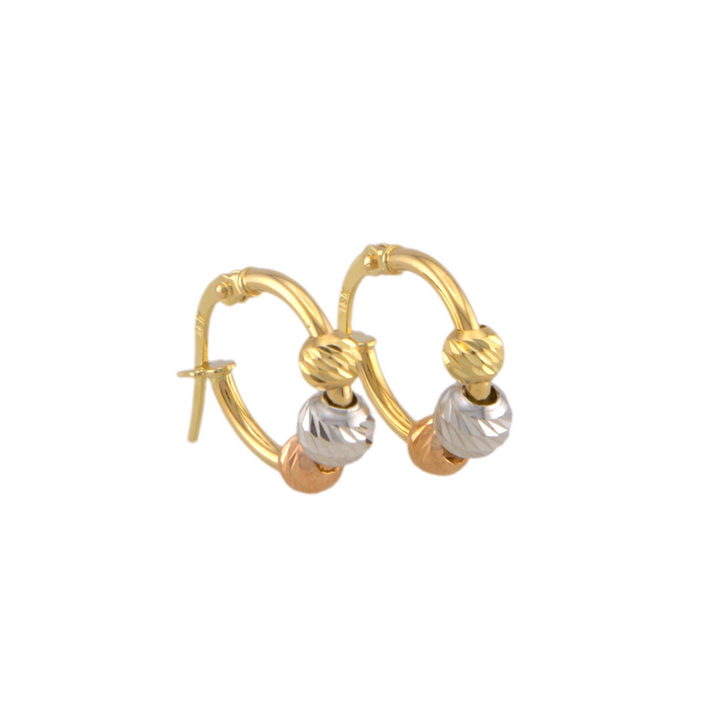Three Colors Balls Hoops Earrings