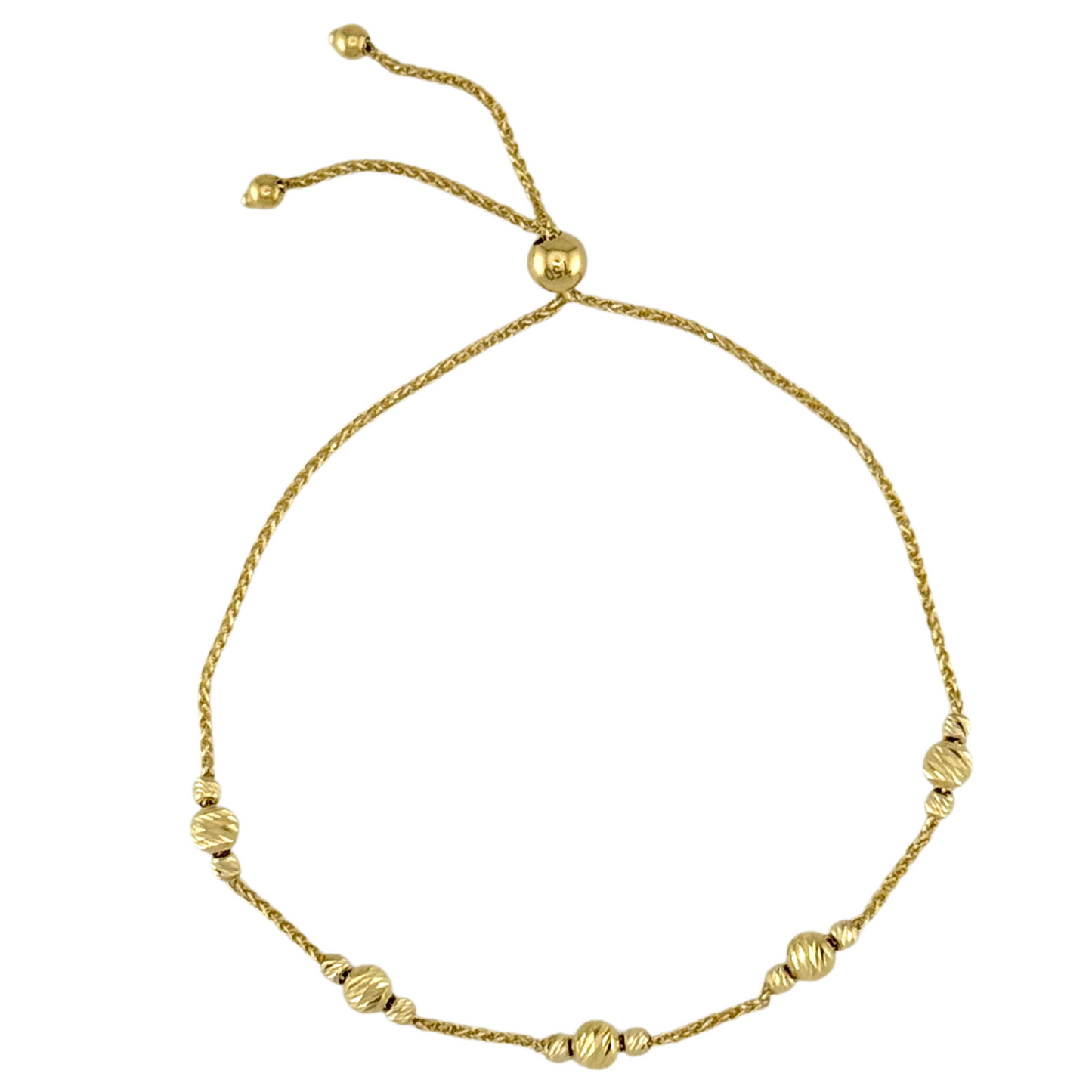 Adjustable Diamond Cut Balls Bracelet