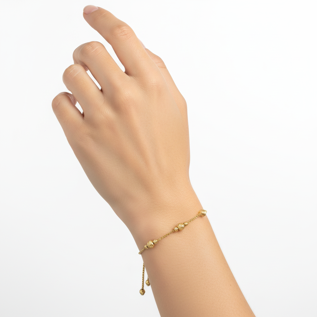 Adjustable Diamond Cut Balls Bracelet