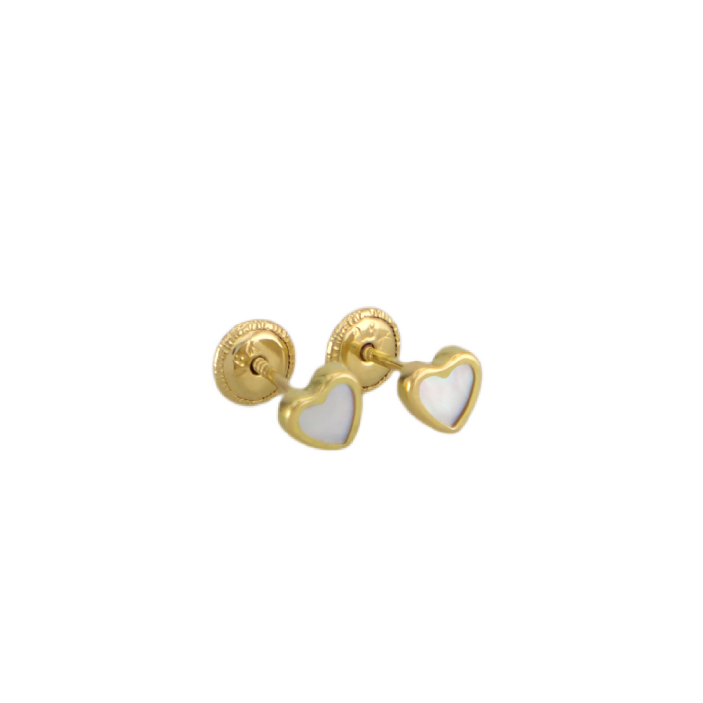White Heart Stud Earrings