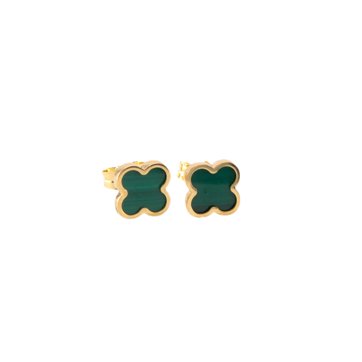 Green Trevol Stud Earrings