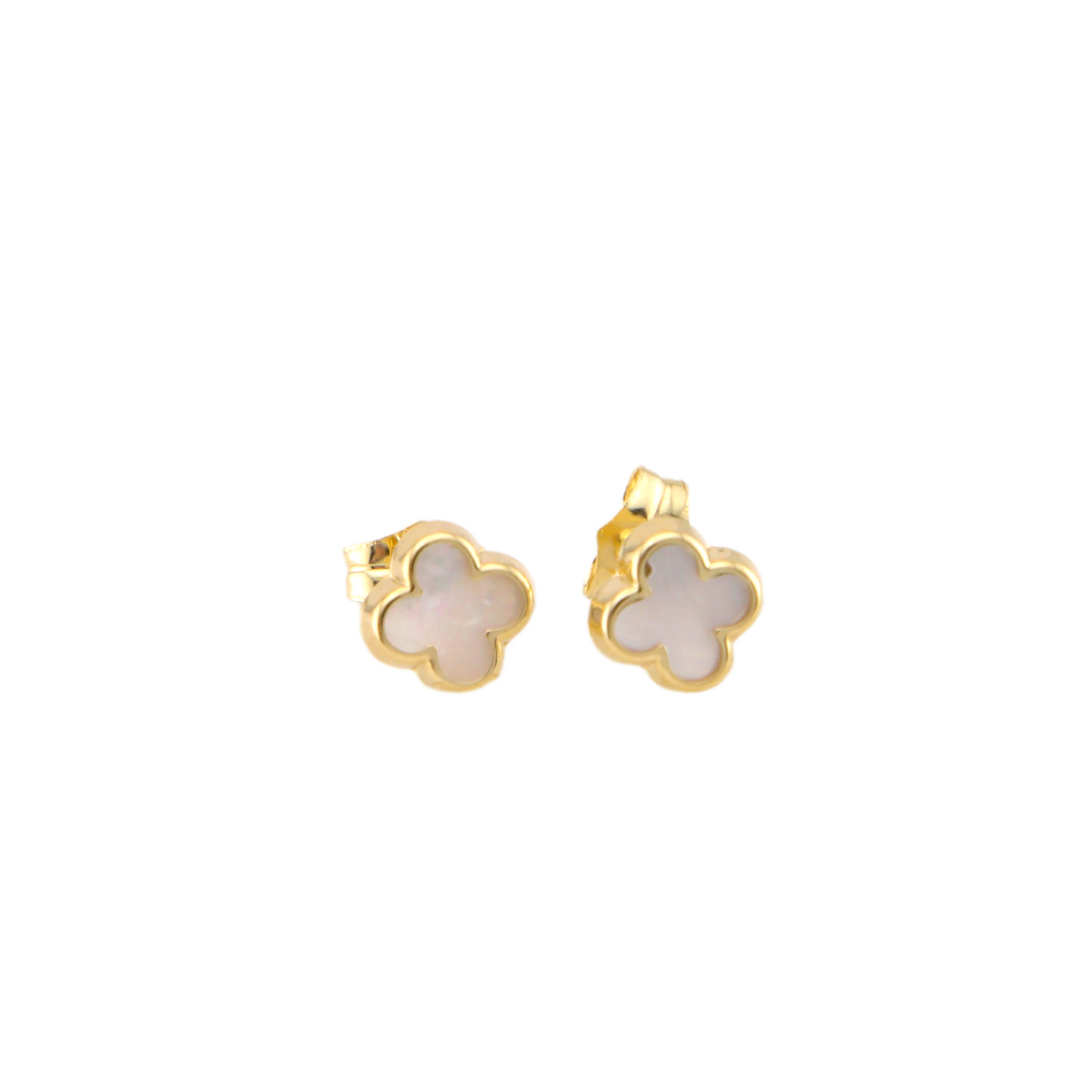 White Trevol Stud Earrings