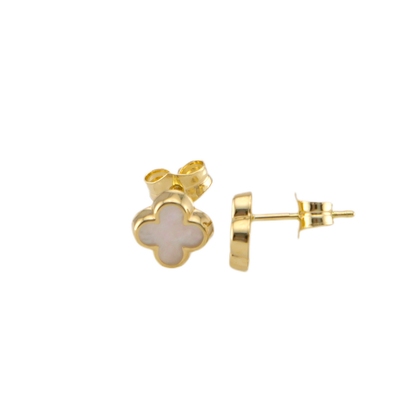 White Trevol Stud Earrings