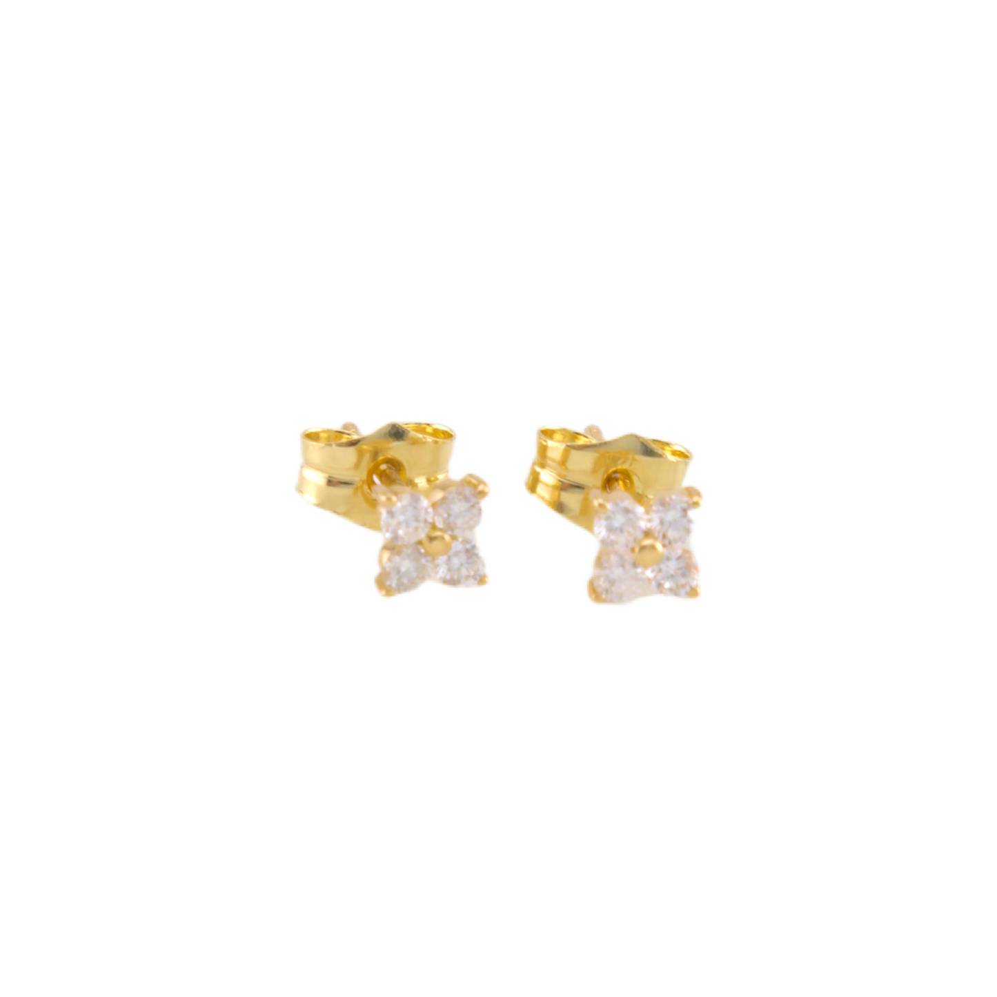 Diamond Flower Stud Earrings
