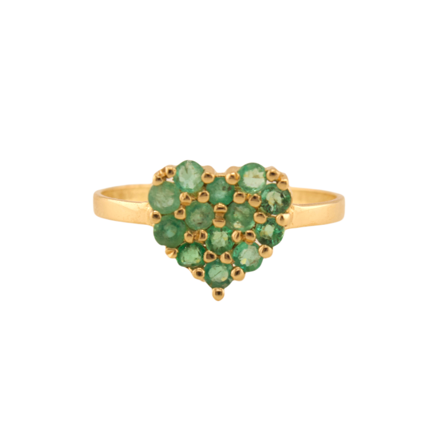 Heart Genuine Emerald Ring