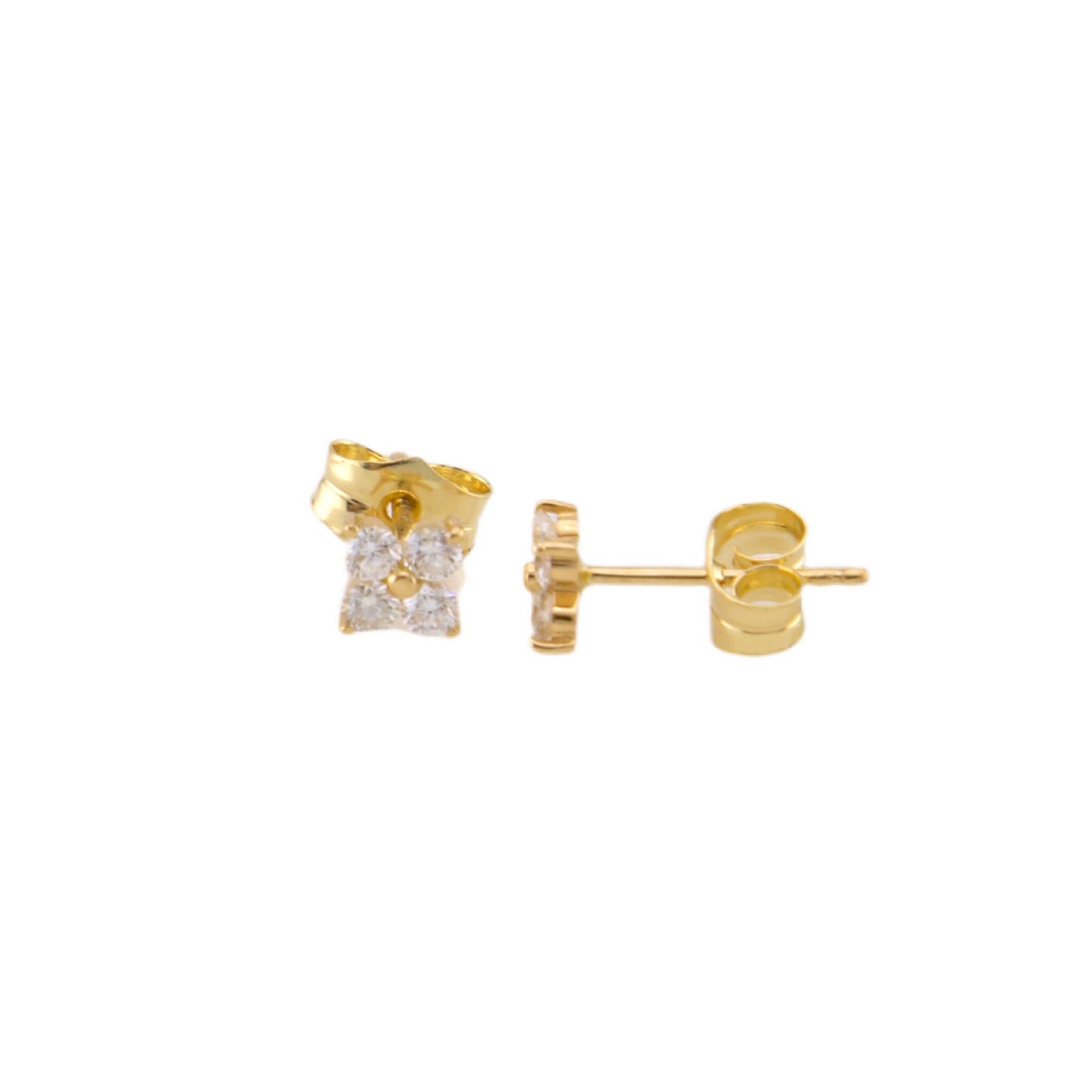 Diamond Flower Stud Earrings