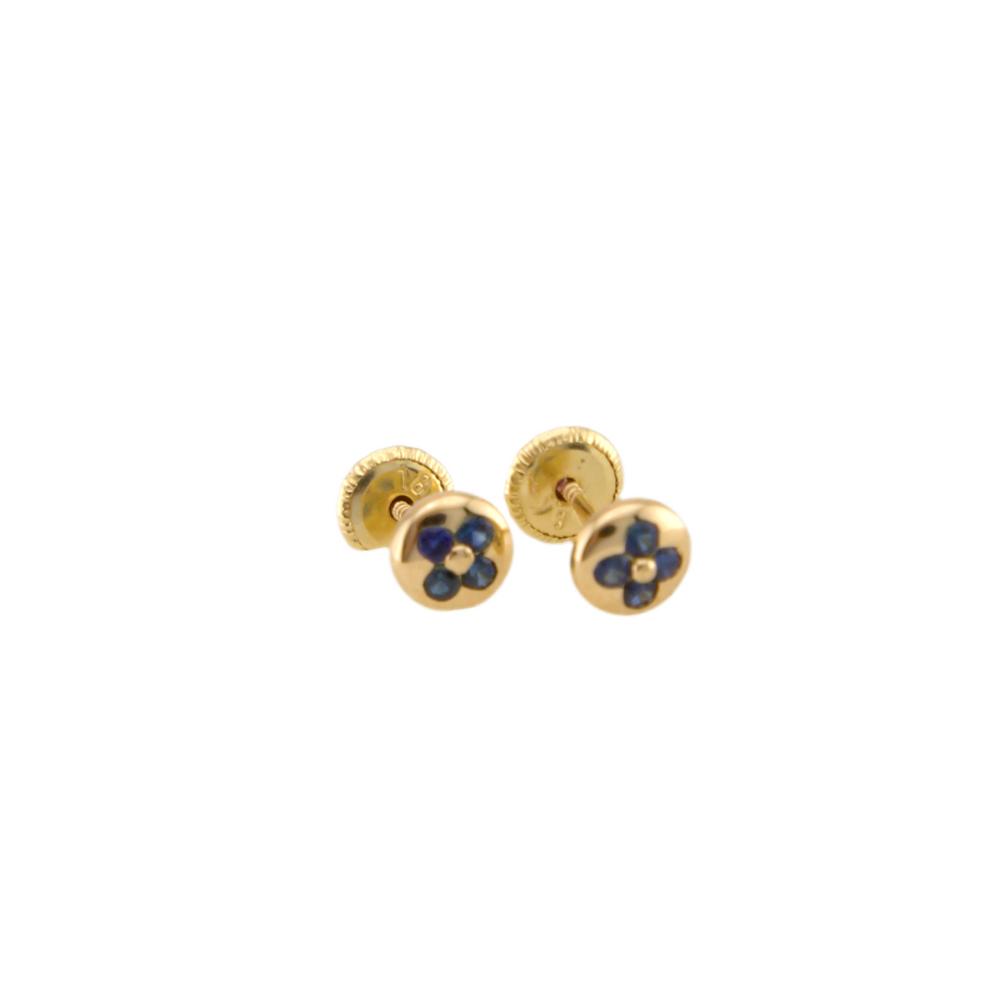 Sapphire Flower Stud Earrings