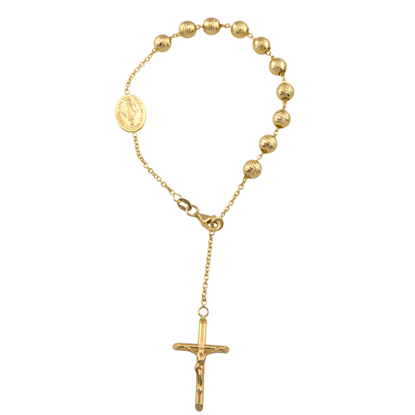 Diamond Cut Rosary Bracelet
