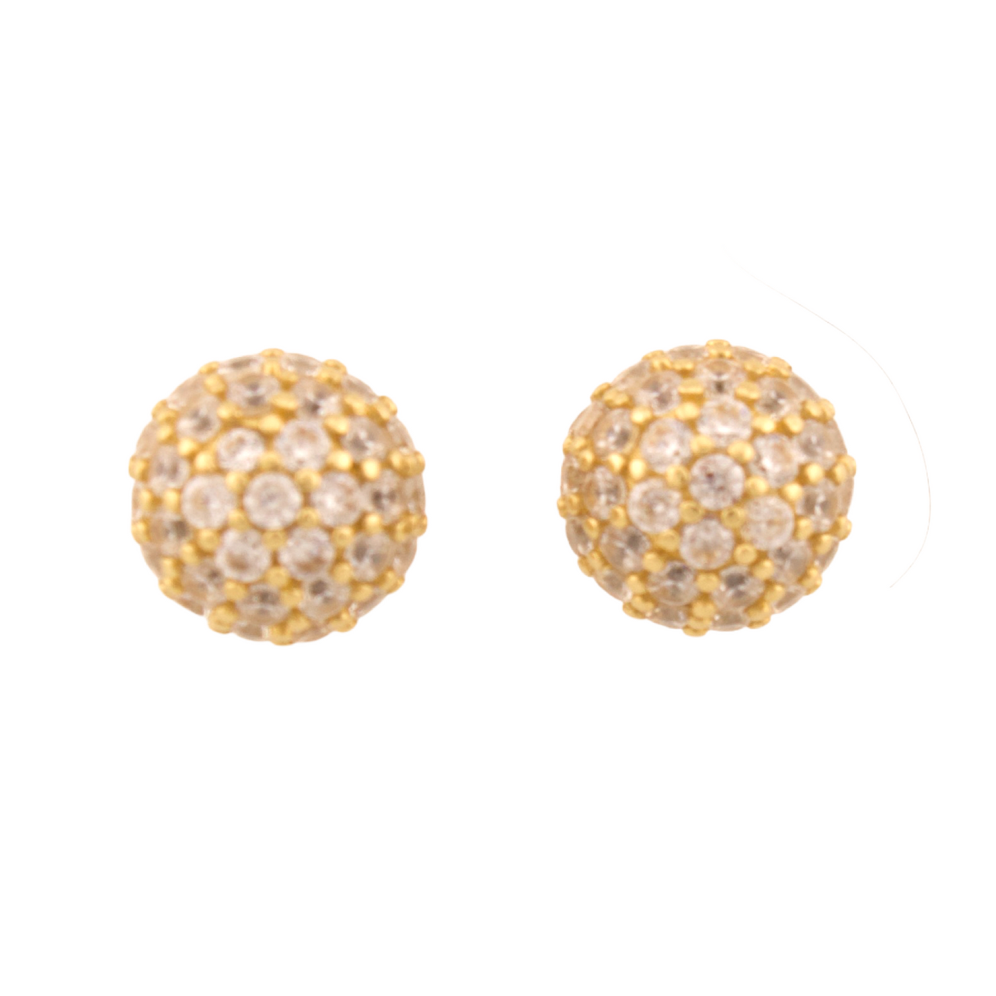 Globe with Zirconia Stud Earrings (Small)