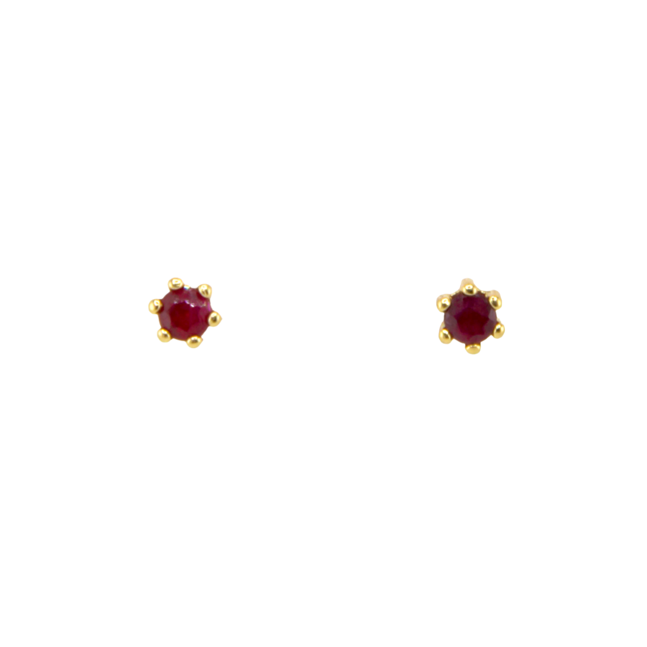 Genuine Ruby Stud Earrings
