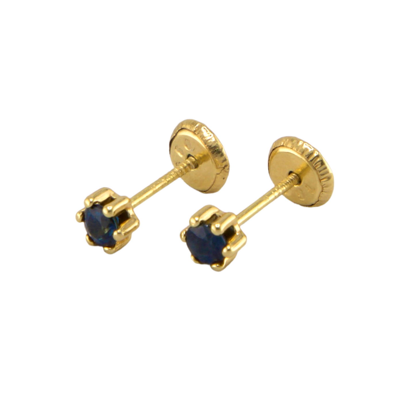 Genuine Sapphire Stud Earrings
