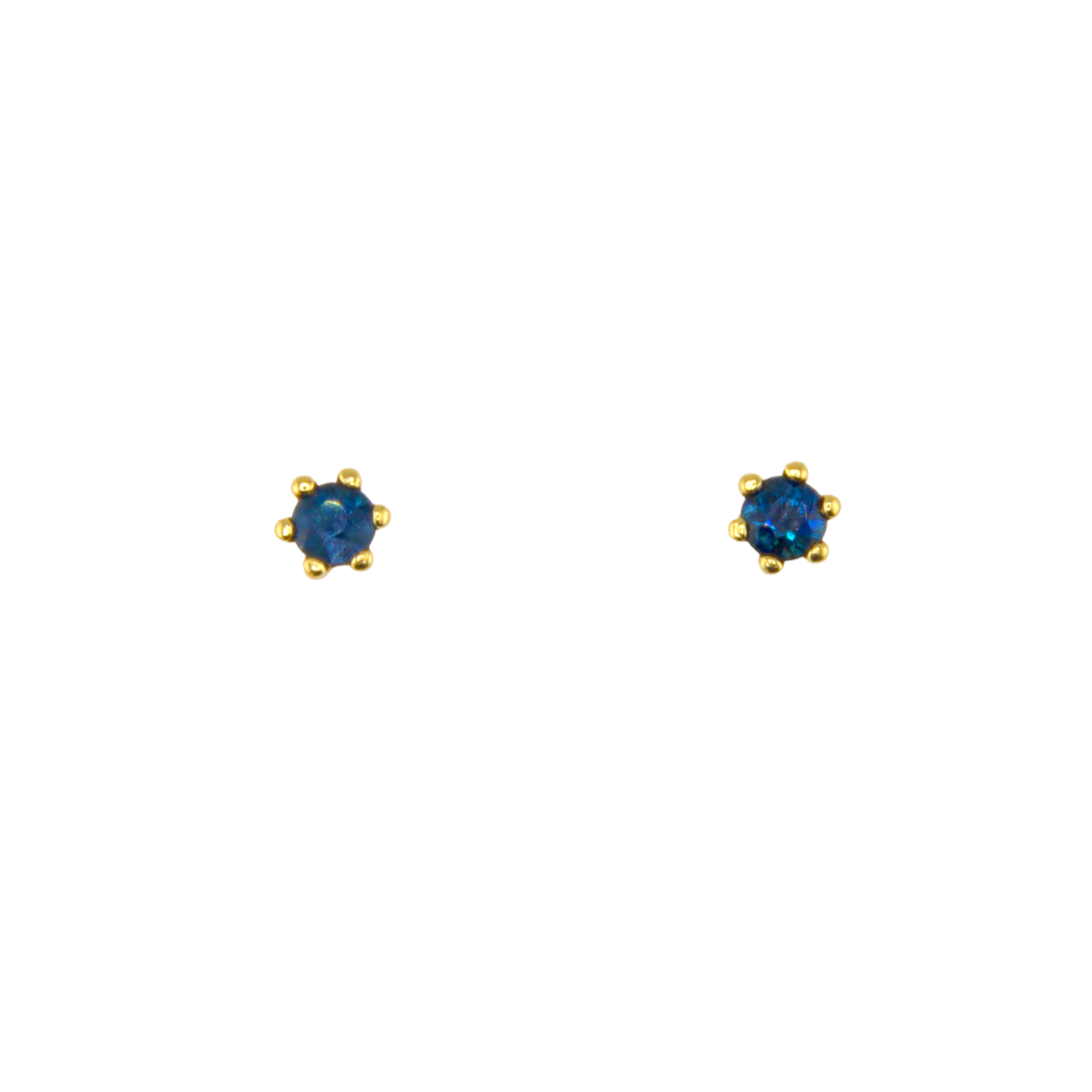 Genuine Sapphire Stud Earrings