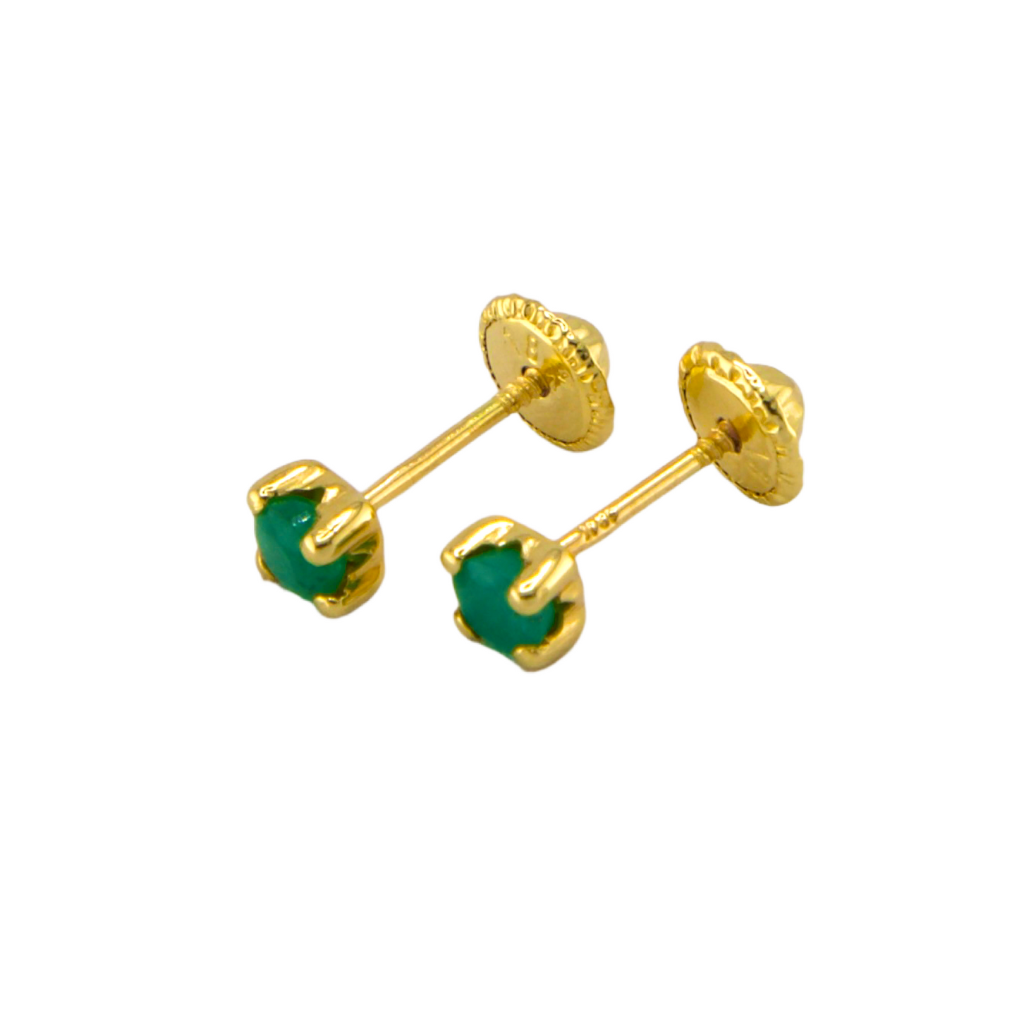 Genuine Emerald Stud Earrings