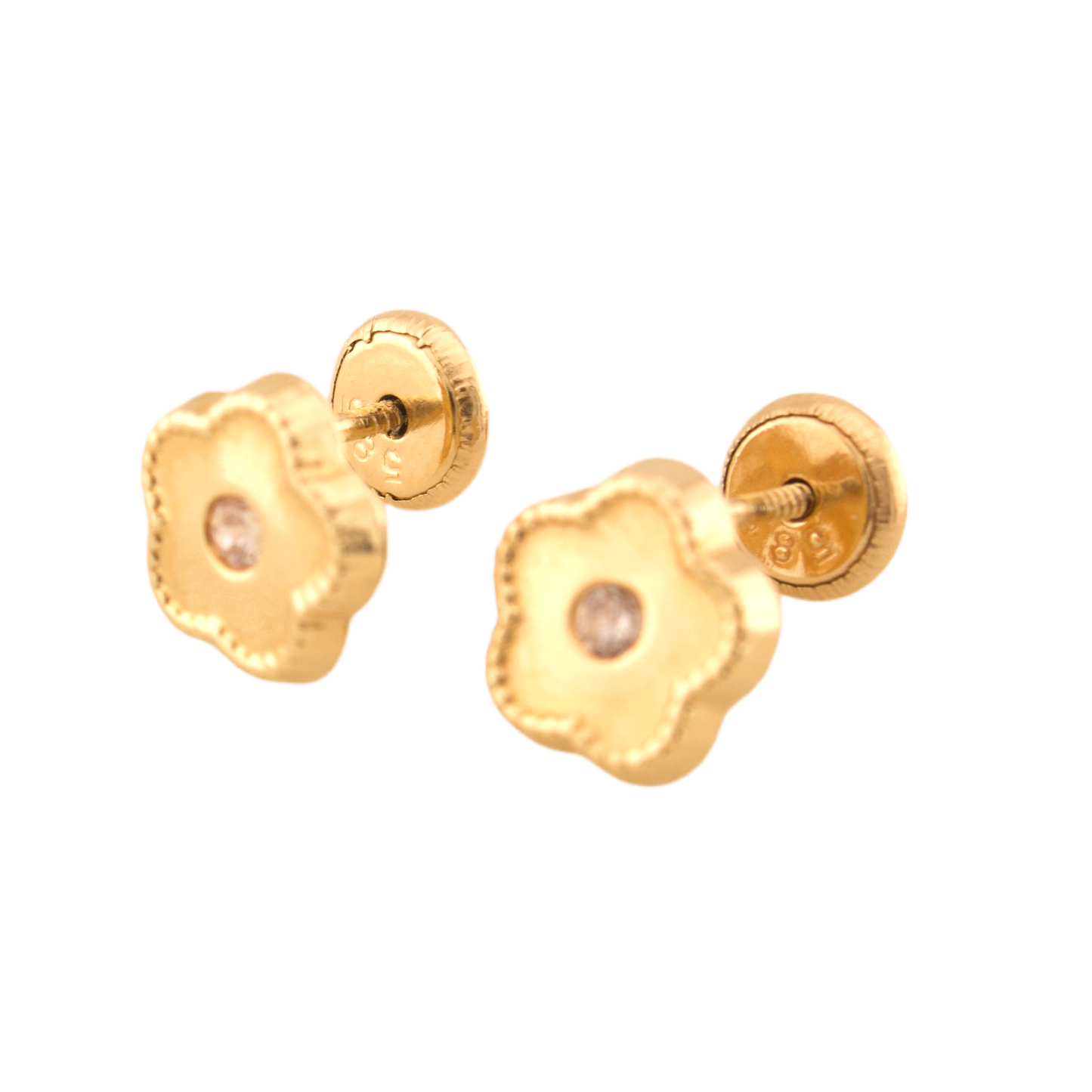 Flower Zirconia Stud Earrings