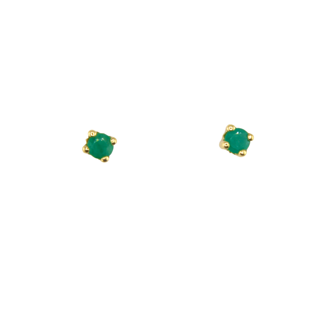 Genuine Emerald Stud Earrings