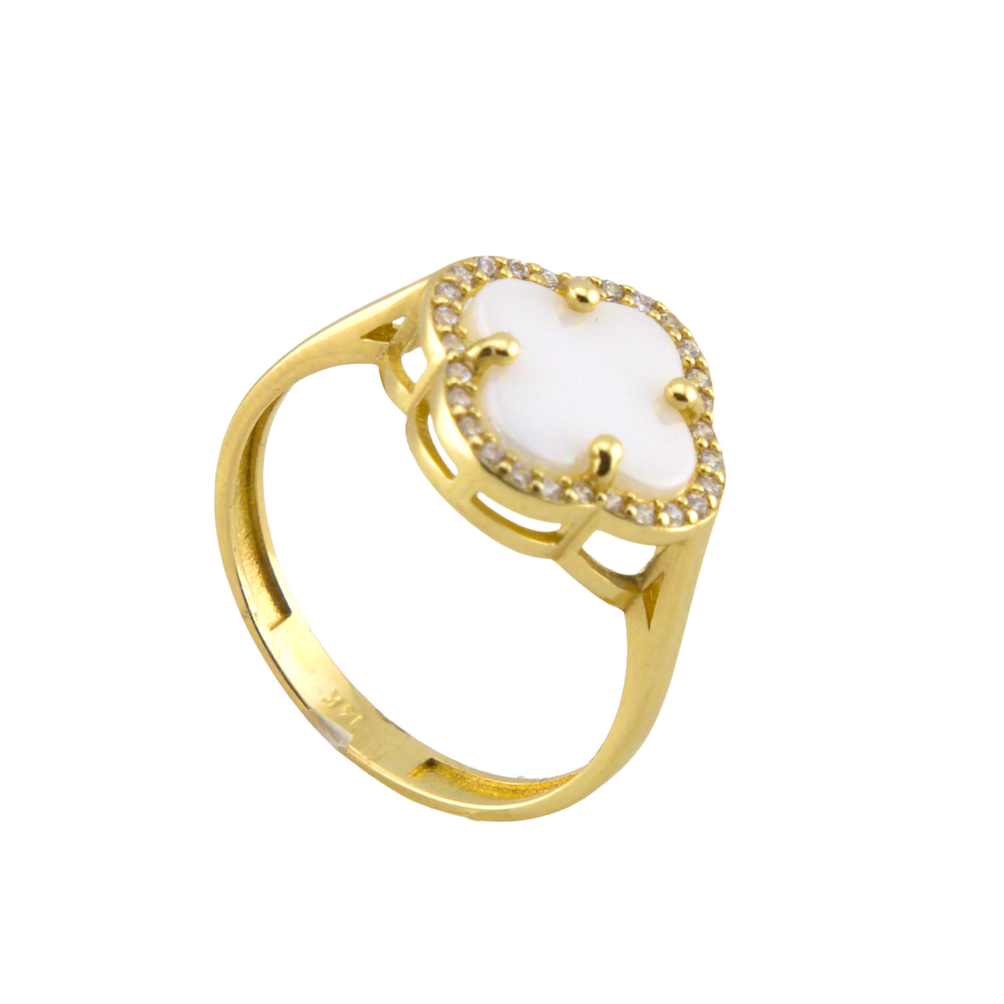 Fancy White Trevol Ring