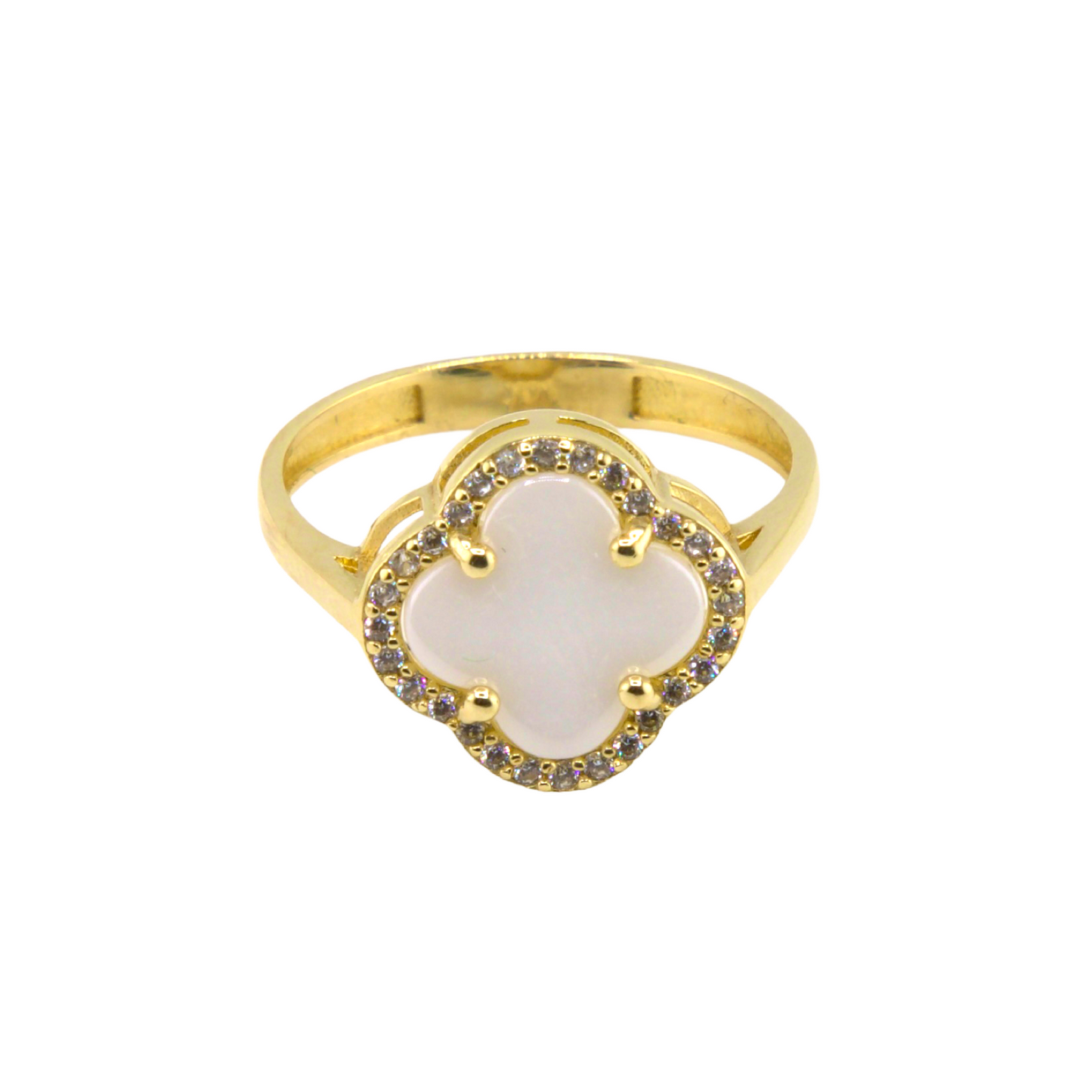 Fancy White Trevol Ring