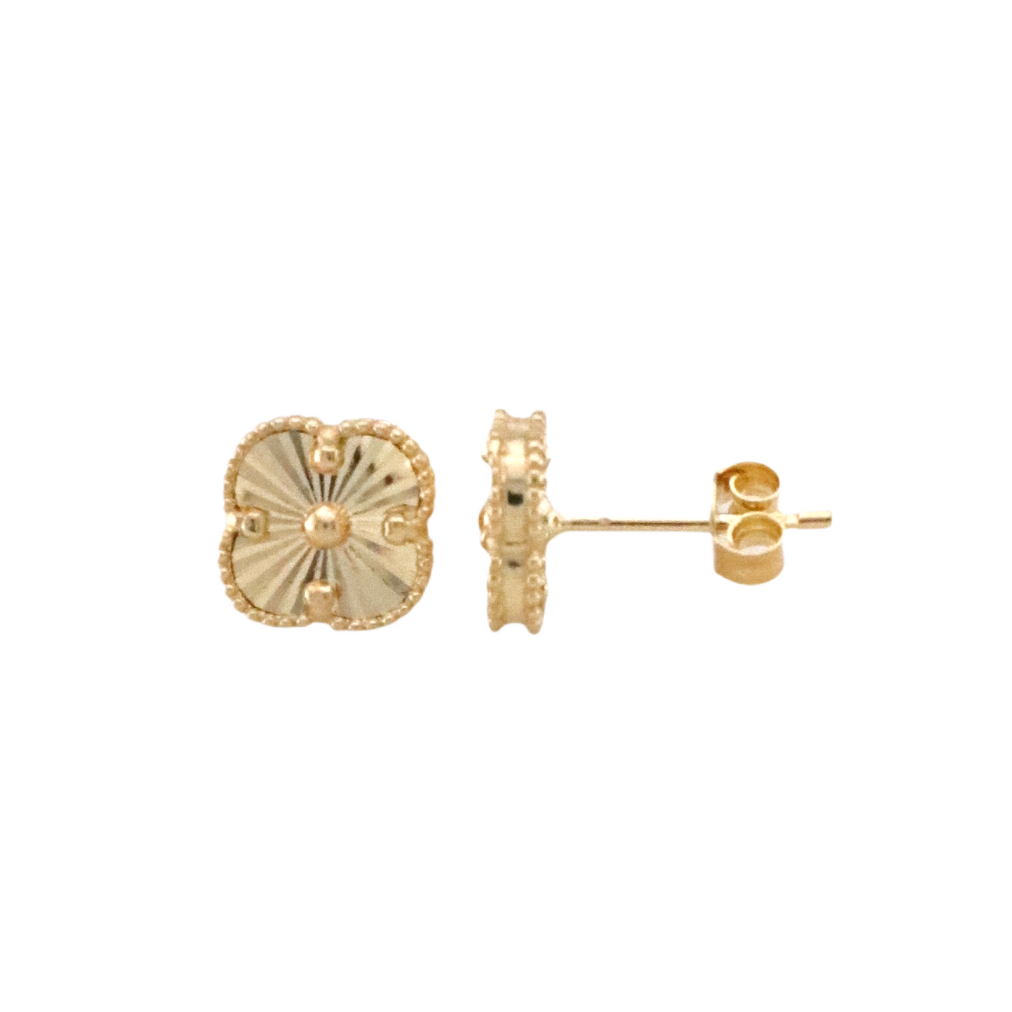 Gold Trevol Stud Earrings