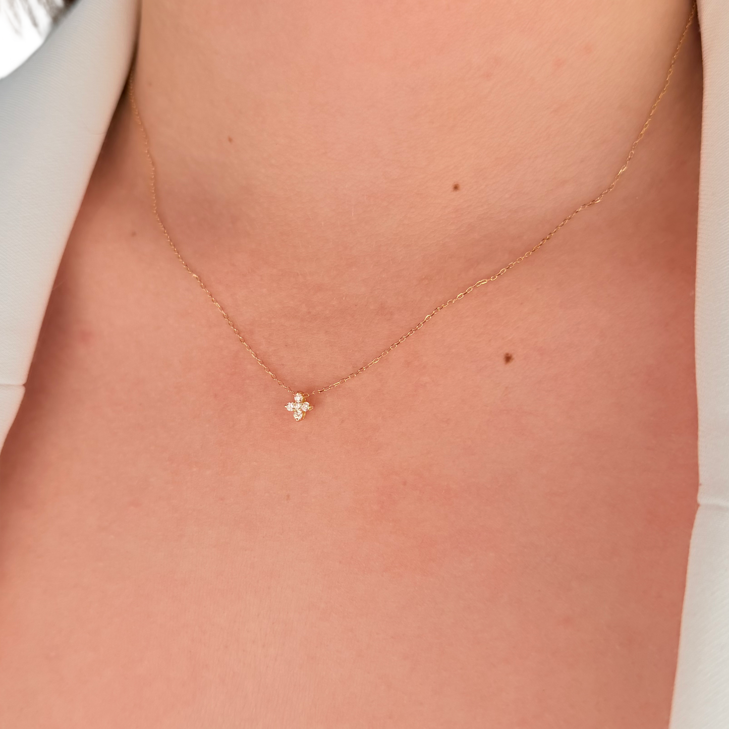 Diamond Flower Necklace