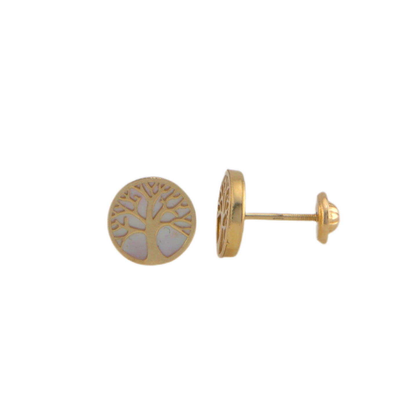 Tree of Life Pearl Stud Earrings