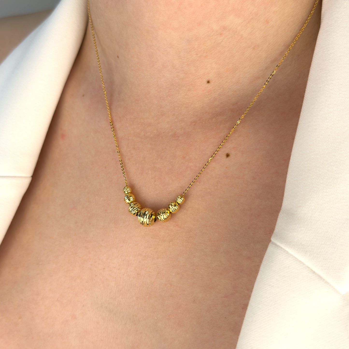 Diamond Cut Balls Necklace
